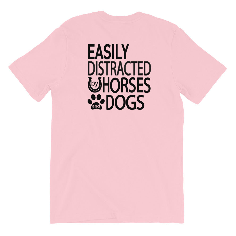 "Easily distracted by Horses and Dogs." Women's Classic Tee