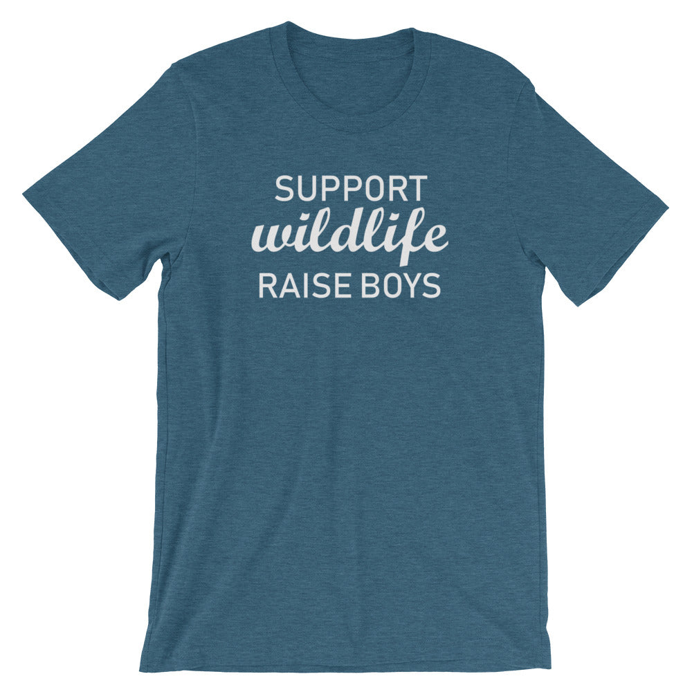 "Support wildlife, raise boys." Women's Classic Tee