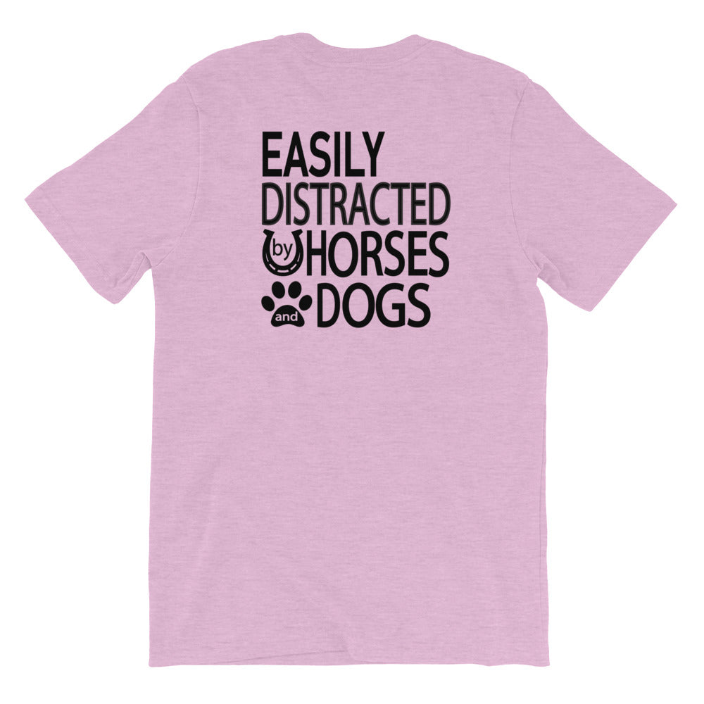 "Easily distracted by Horses and Dogs." Women's Classic Tee